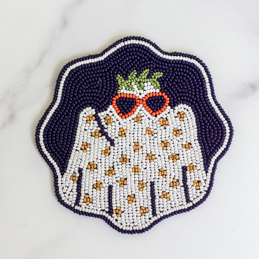 Beloved Ghosts Beaded Coasters, Set of Four