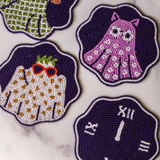 Beloved Ghosts Beaded Coasters, Set of Four