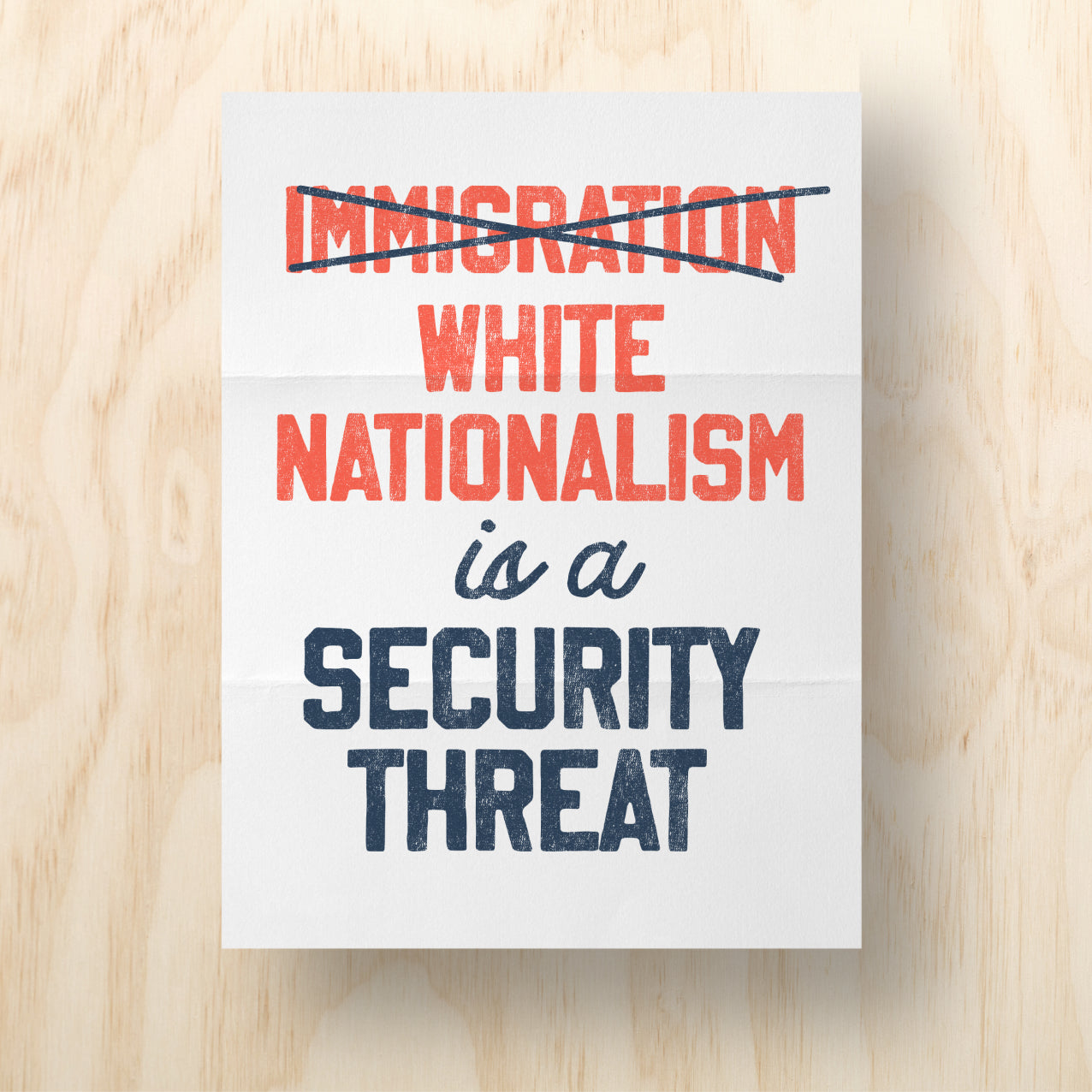 White Nationalism is a Security Threat Printable Protest Sign