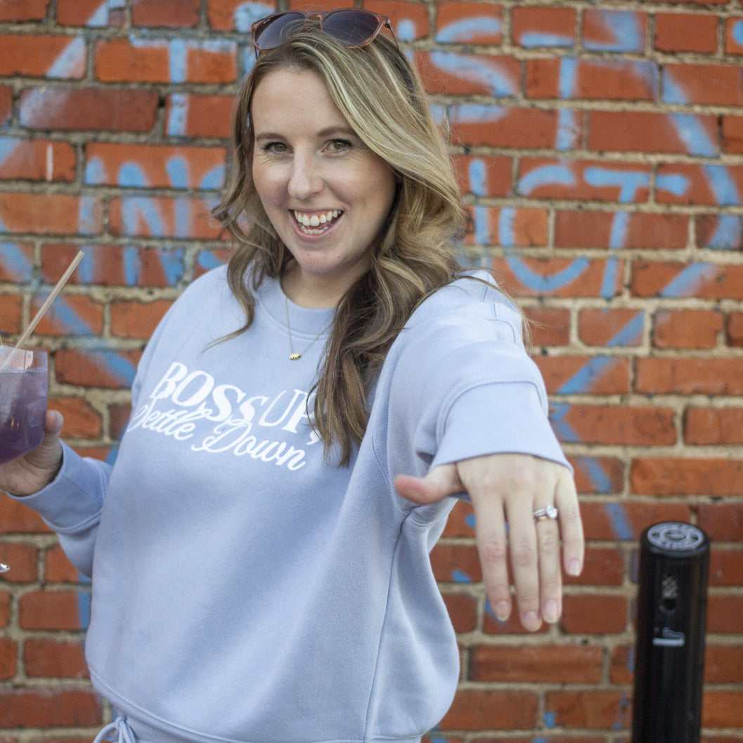 Boss Up, Settle Down Bride Puff Print Crewneck