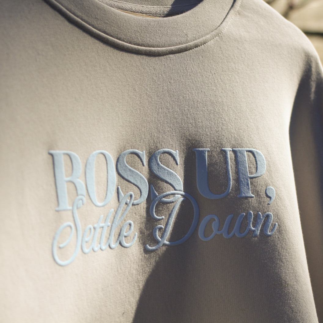Boss Up, Settle Down Bride Puff Print Crewneck