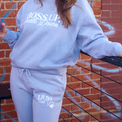 Boss Up, Settle Down Bride Puff Print Crewneck