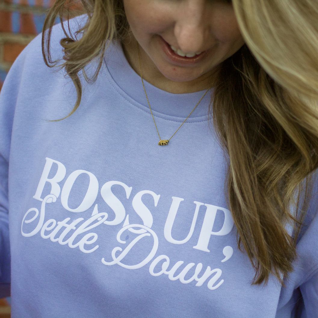 Boss Up, Settle Down Bride Puff Print Crewneck