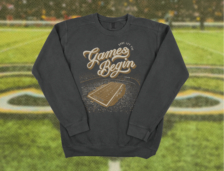 New Orleans Football Let The Games Begin Crewneck in Black