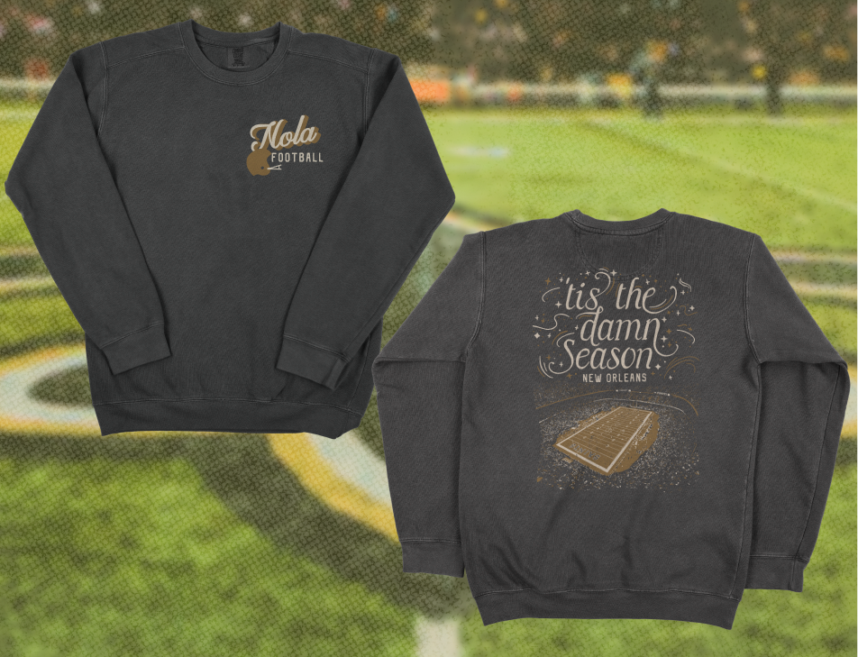 'Tis the Season New Orleans Football Caesars Superdome Crewneck in Black