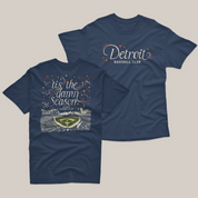 Detroit 'Tis the Damn Season Tee in True Navy, front and back