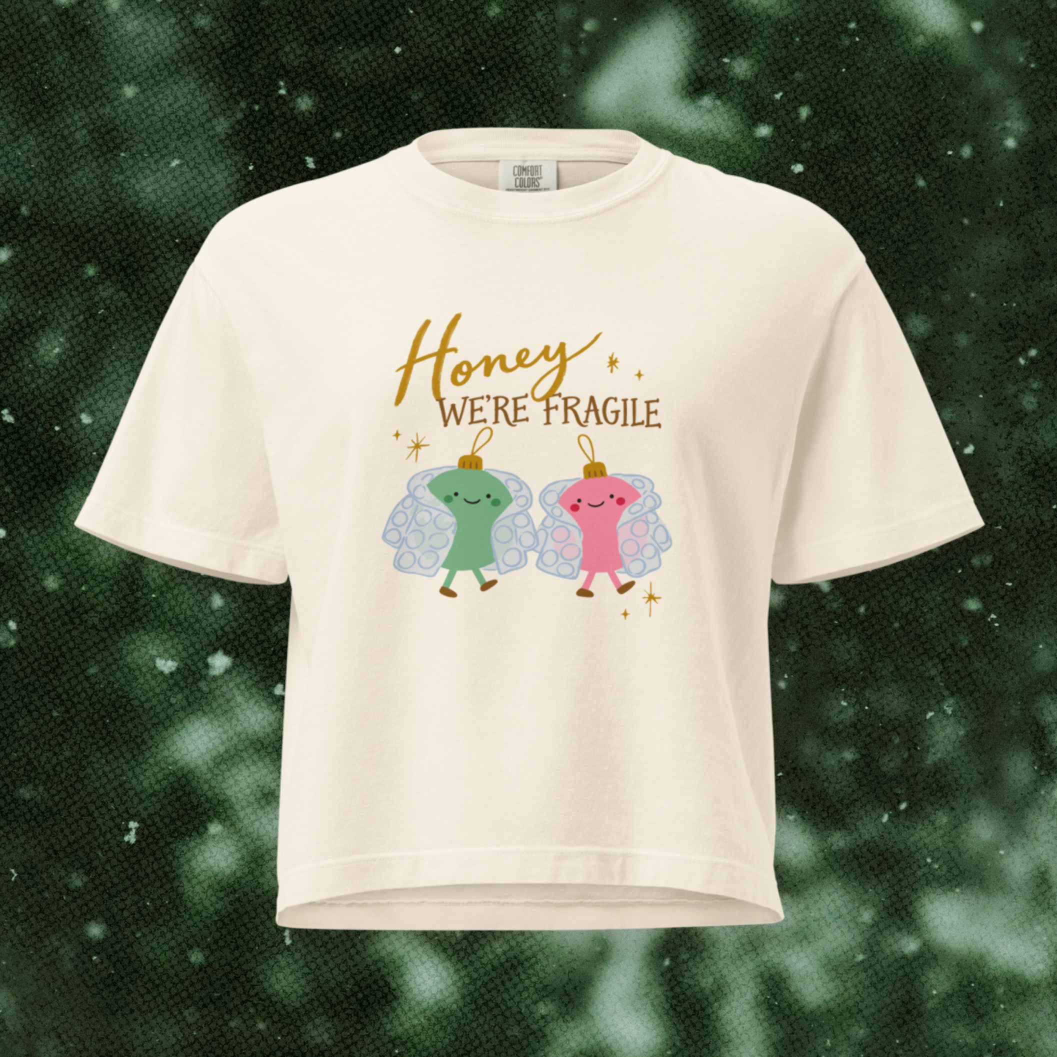 Honey We're Fragile Boxy Tee in Ivory