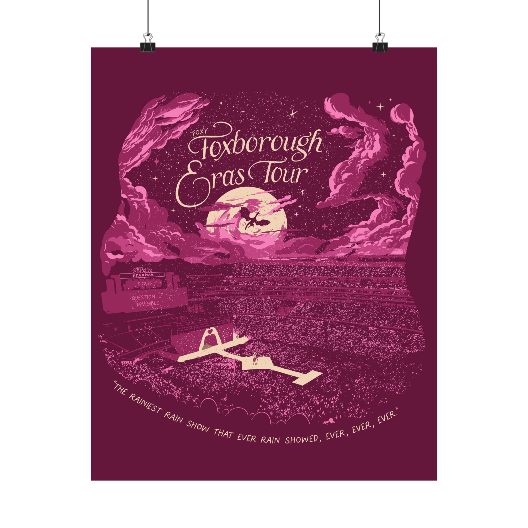 Pink Night Two Foxborough Eras Tour Gillette Stadium Poster