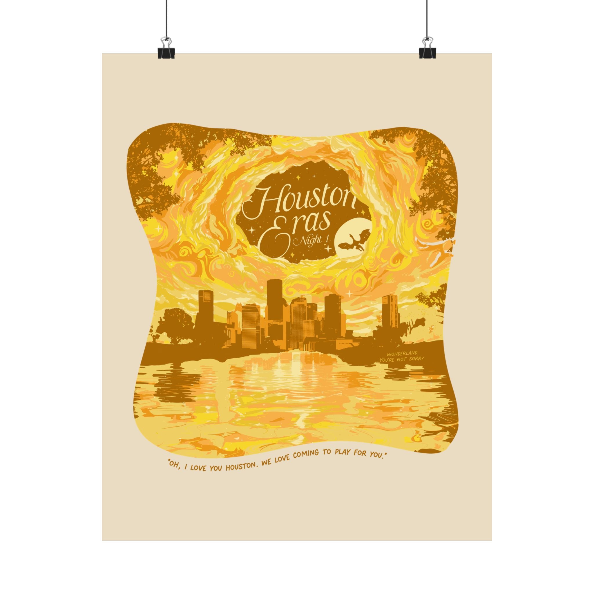 Yellow Surprise Song Dress Night One Houston Eras Tour Poster