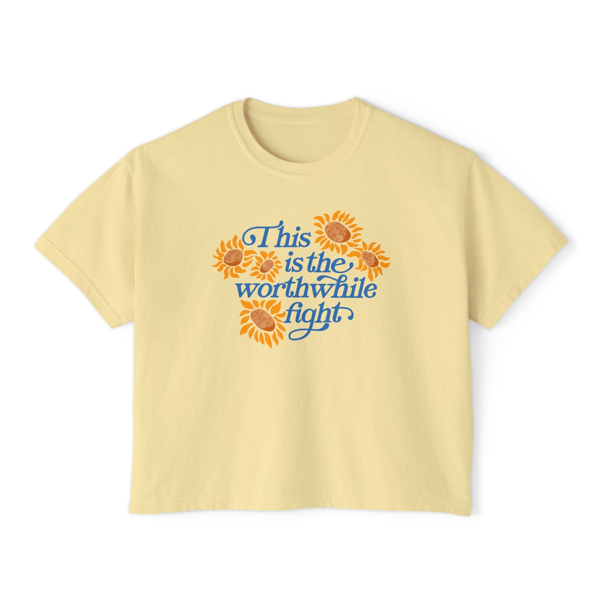This is the Worthwhile Fight Comfort Colors Crop Top