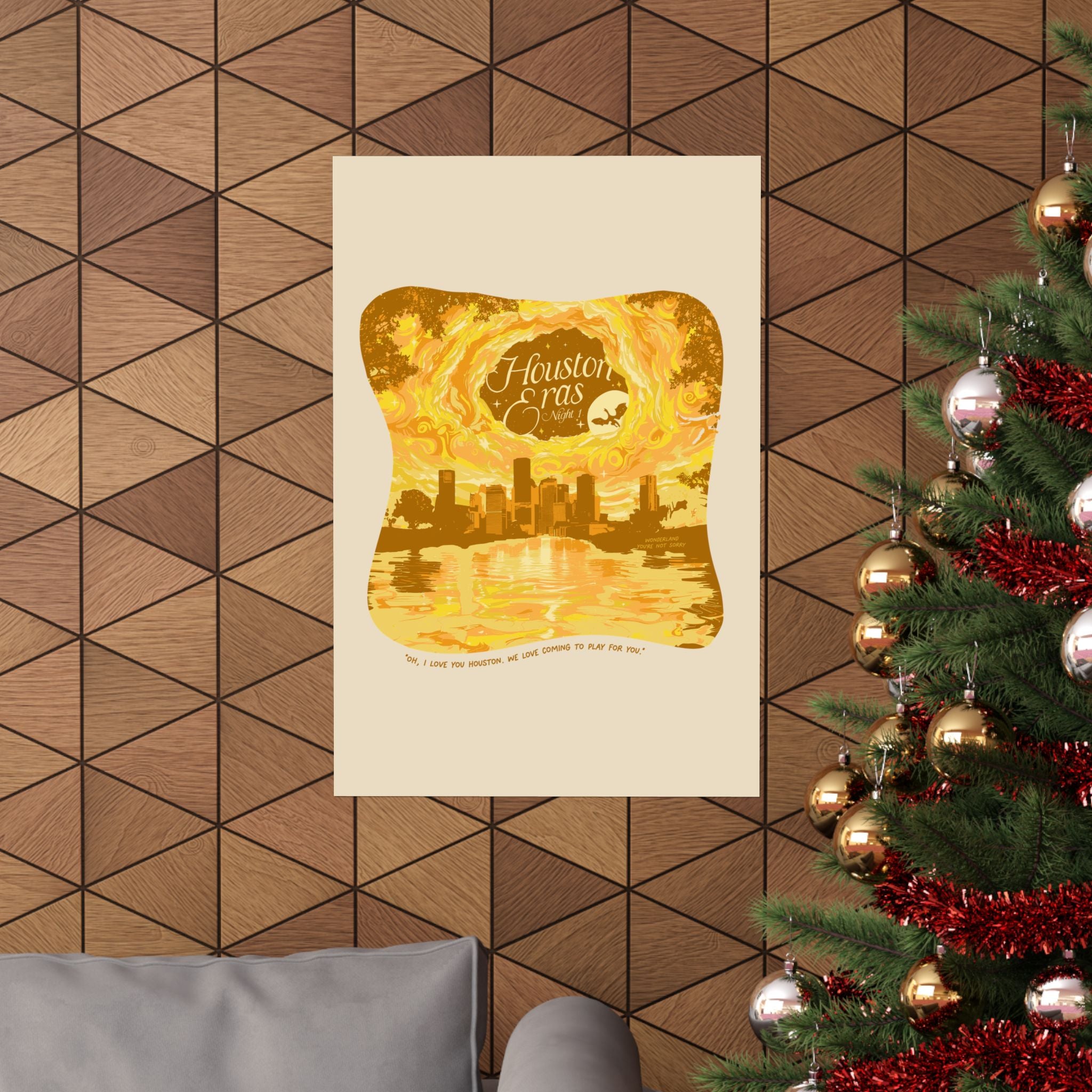 Yellow Surprise Song Dress Night One Houston Eras Tour Poster