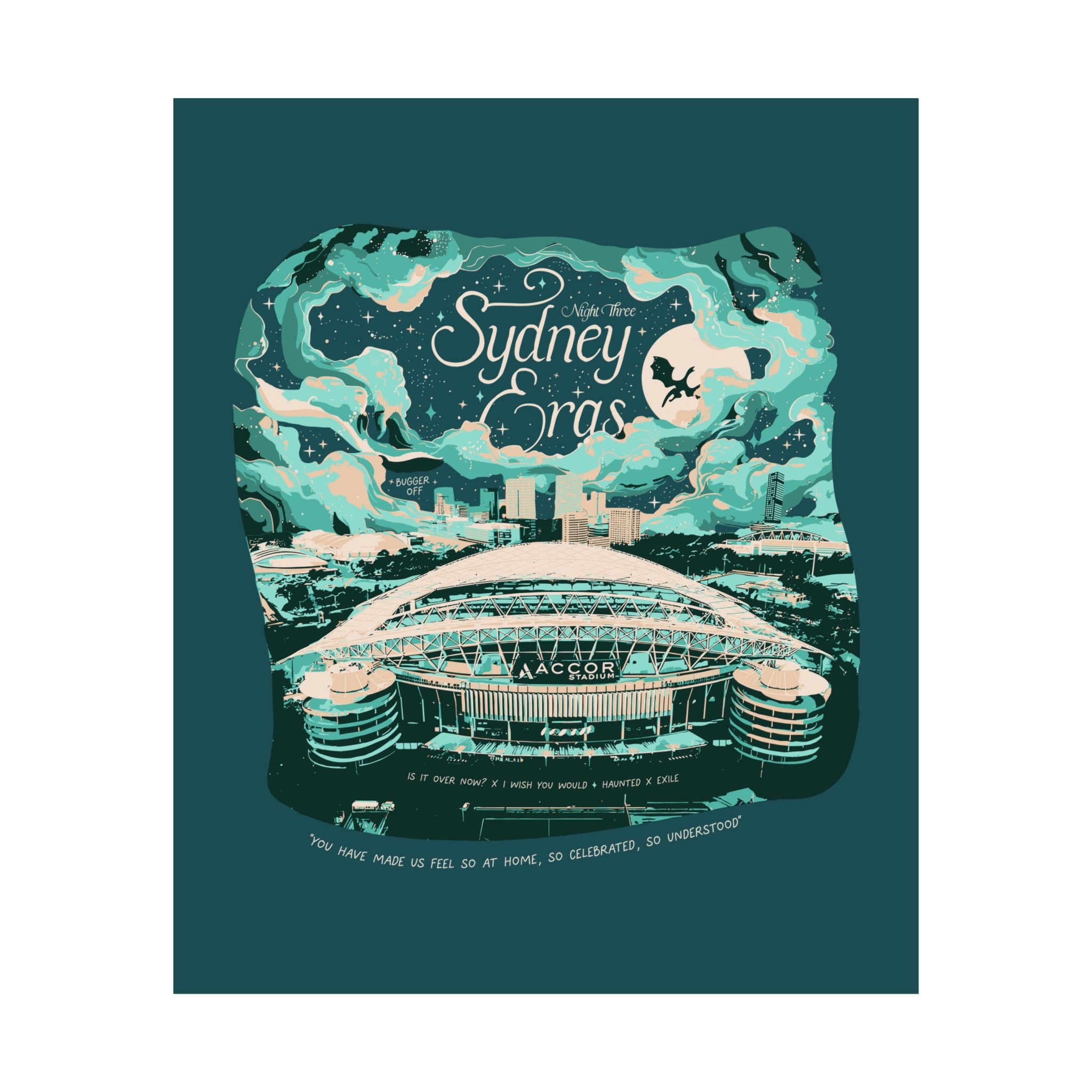 Emerald Night Three Sydney Eras Tour Poster