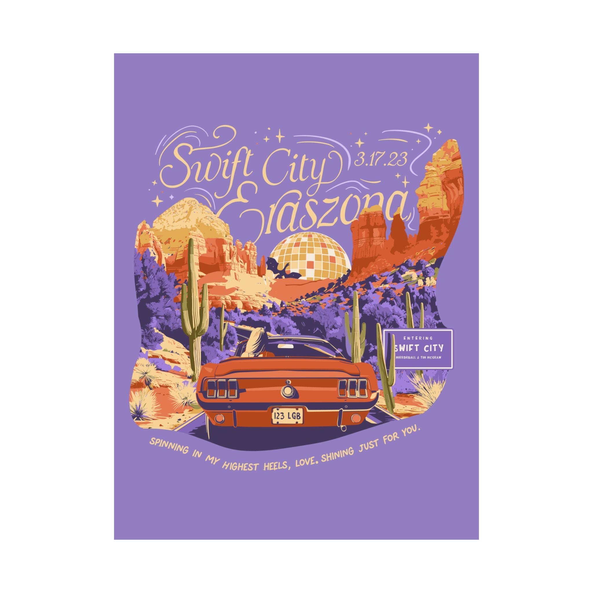 Purple Night One Sedona Drive Eraszona Tour Poster