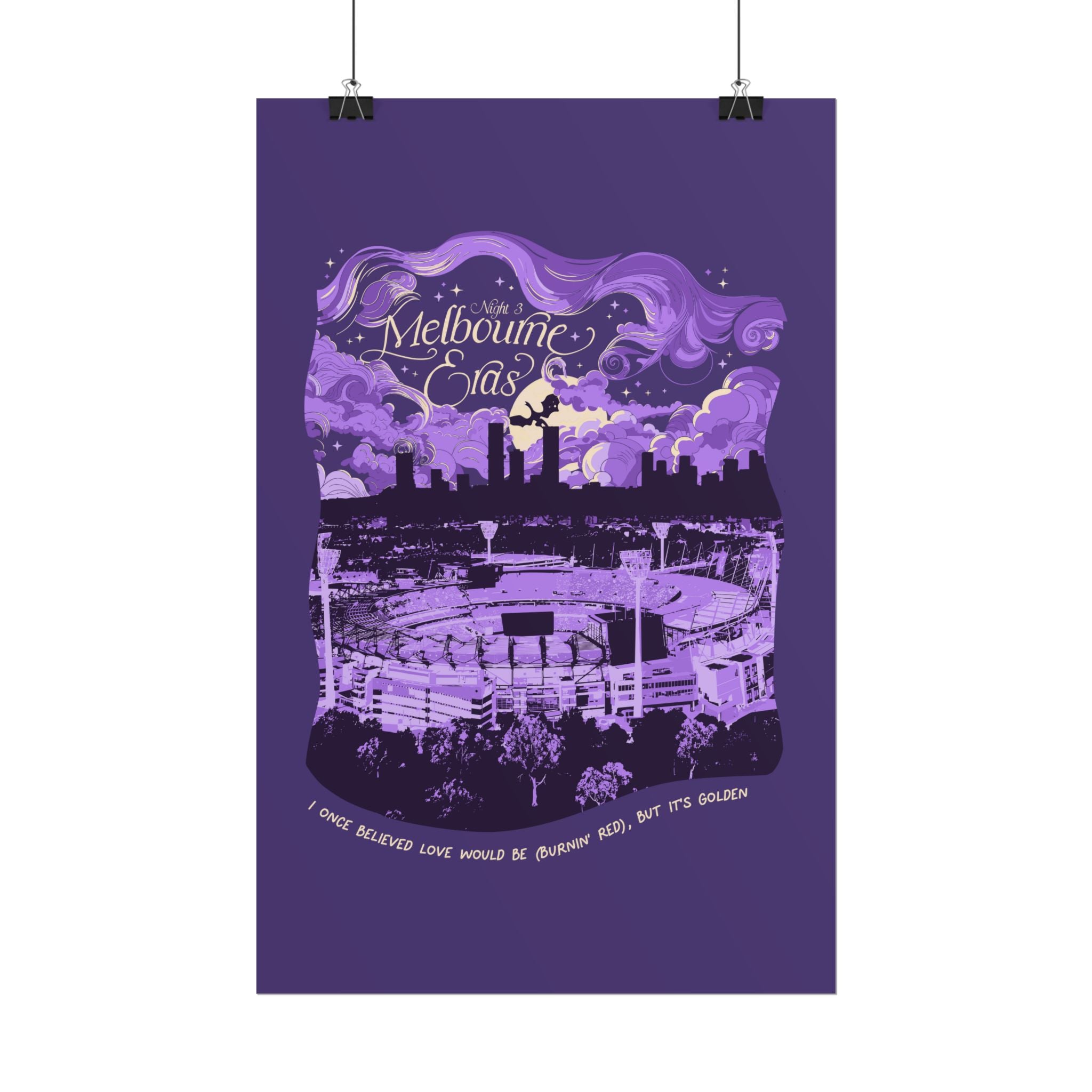 Purple Night Three Melbourne Eras Tour Poster