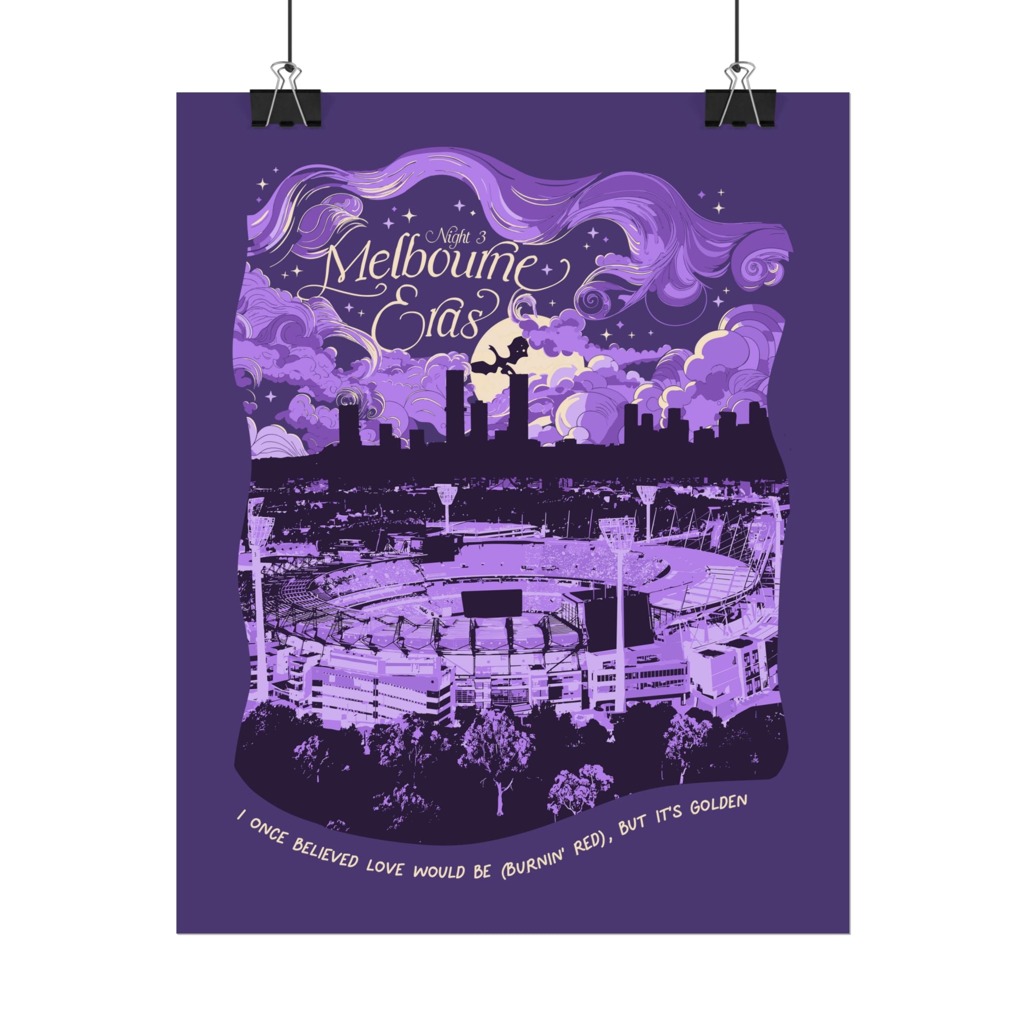 Purple Night Three Melbourne Eras Tour Poster
