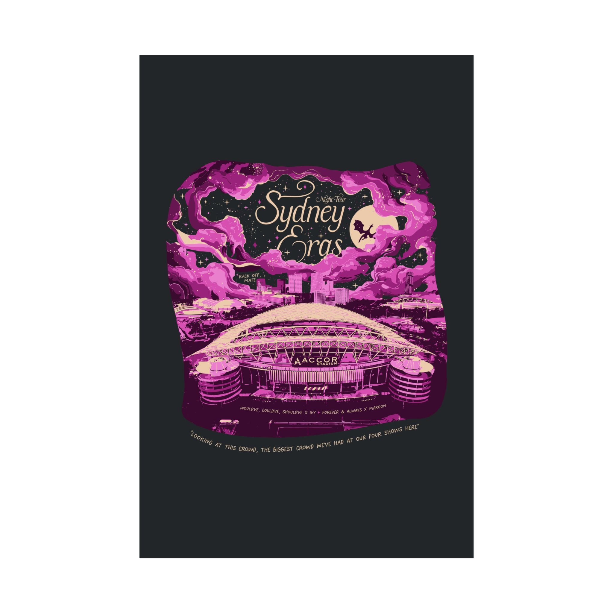 Black Night Four Sydney Eras Tour Poster