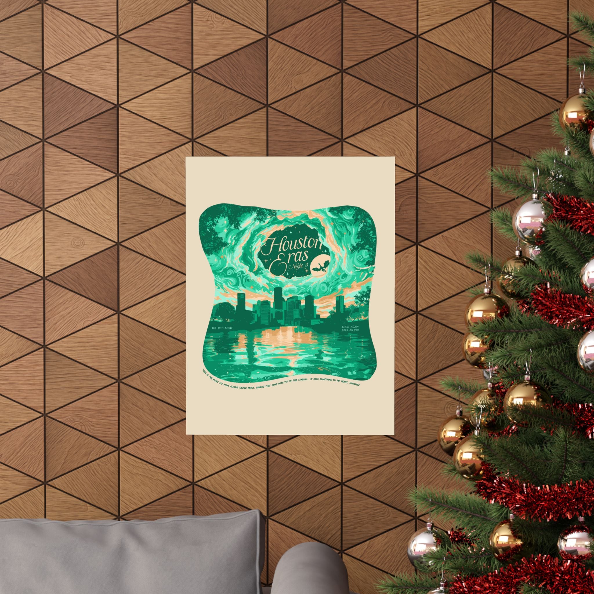 Green Surprise Song Dress Night Three Houston Eras Tour Poster