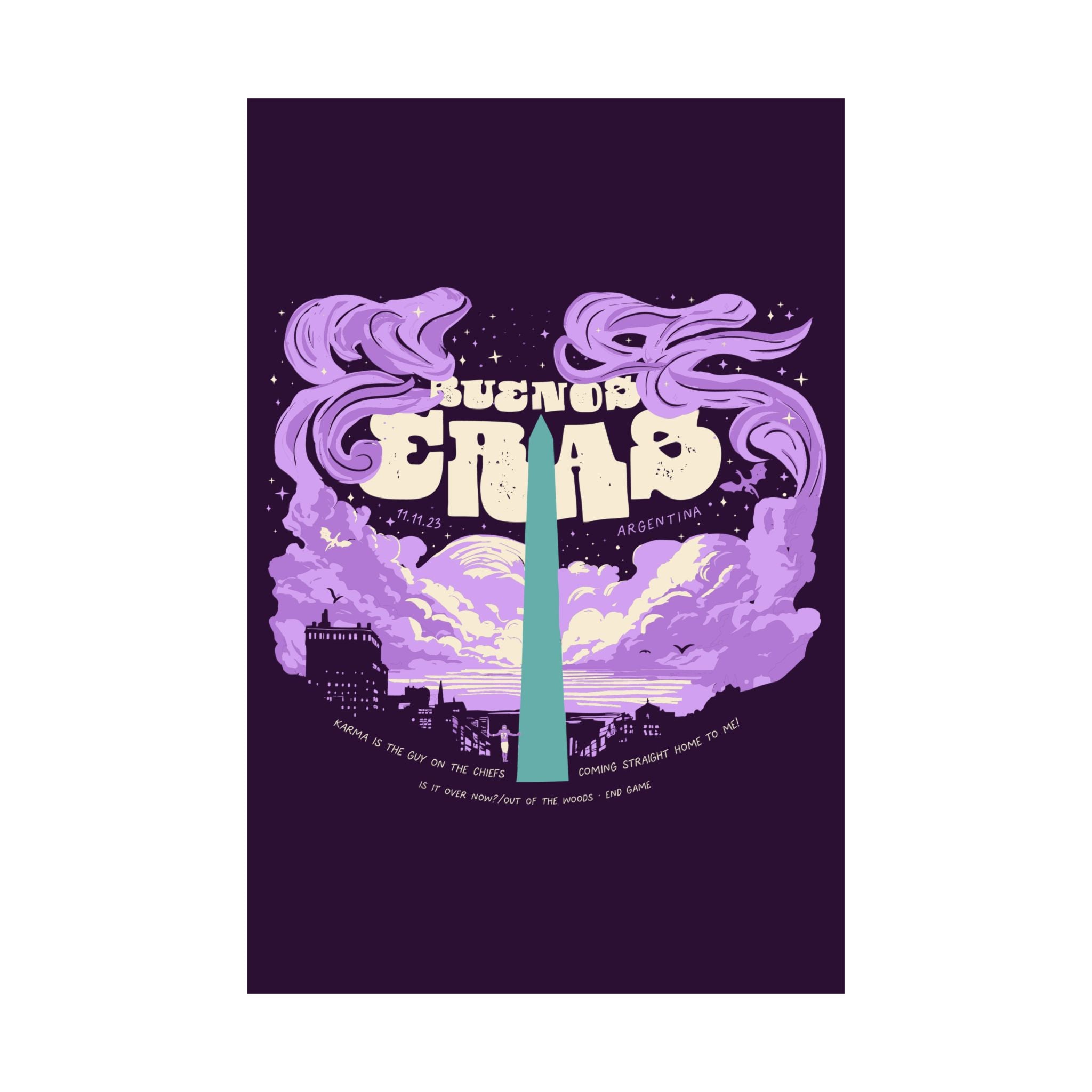 Purple Night Two Buenos Aires Eras Tour Poster