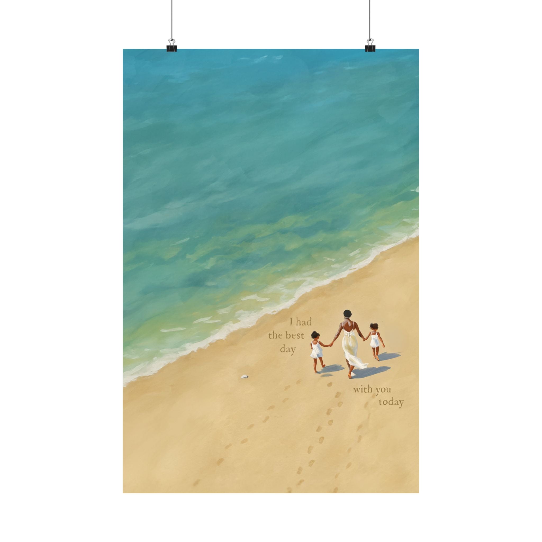 Best Day on the Beach – Black Mom & Daughters Print