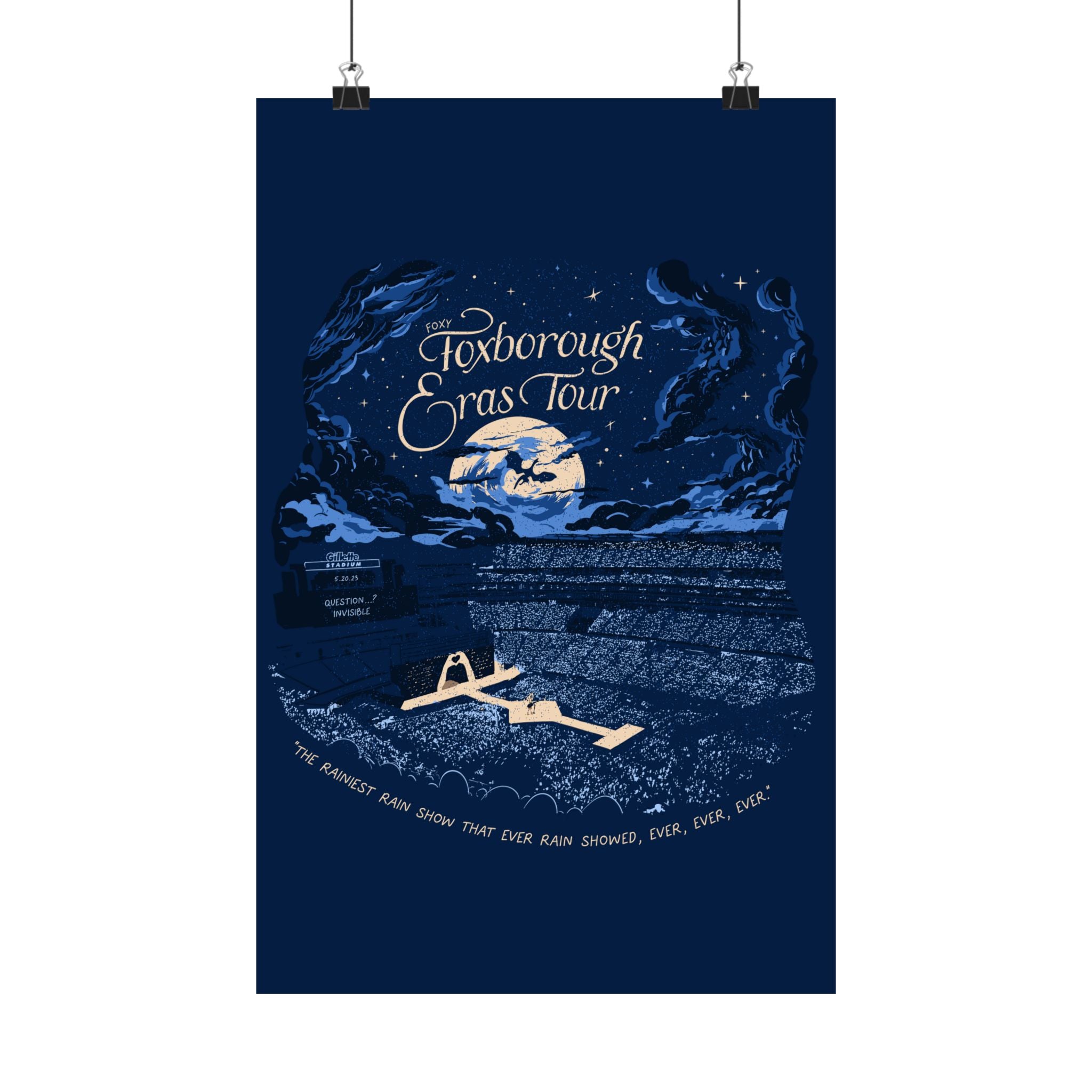 Navy Night Two Foxborough Eras Tour Gillette Stadium Poster