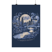Night One Nashville Eras Tour Skyline Navy Poster