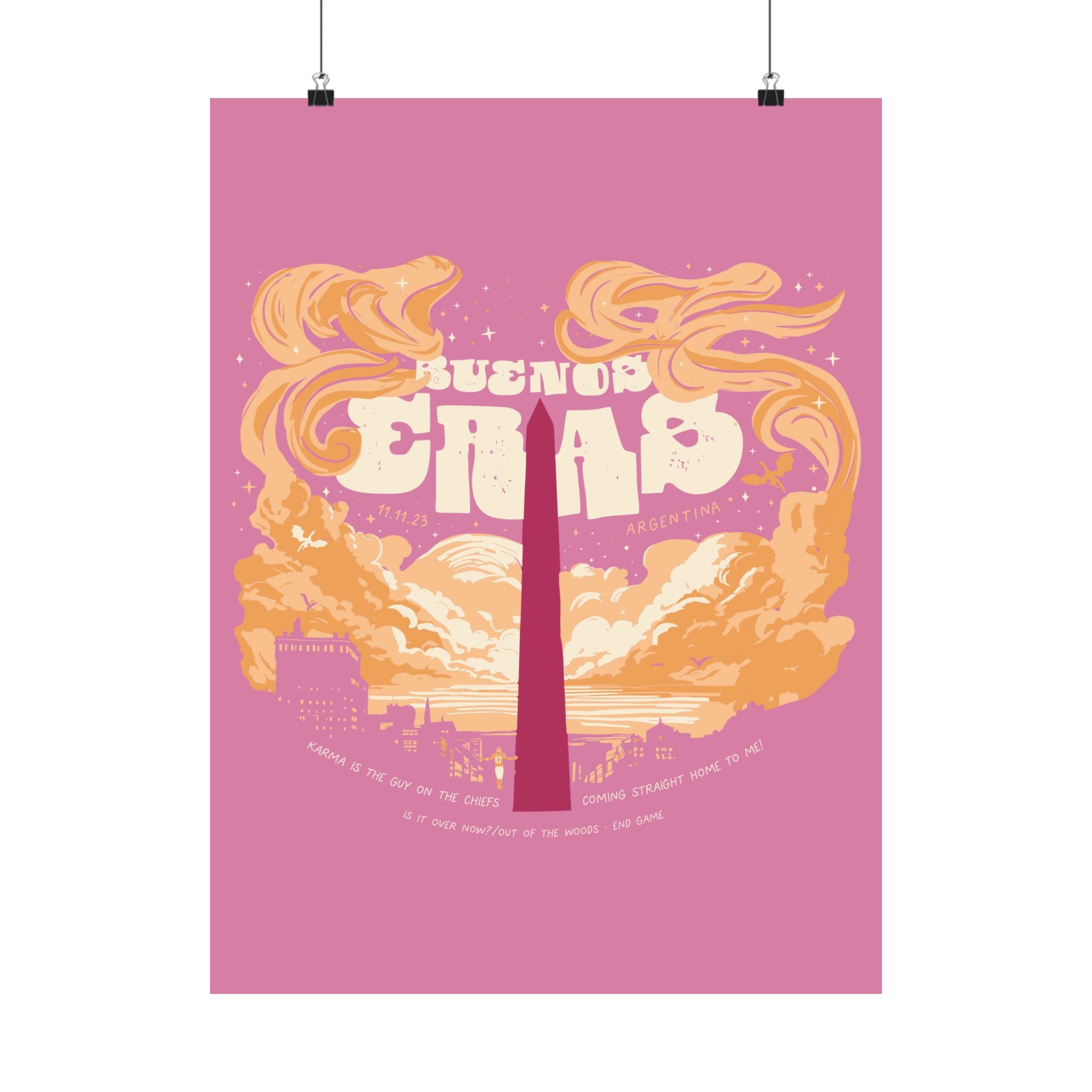 Pink Night Two Buenos Aires Eras Tour Poster