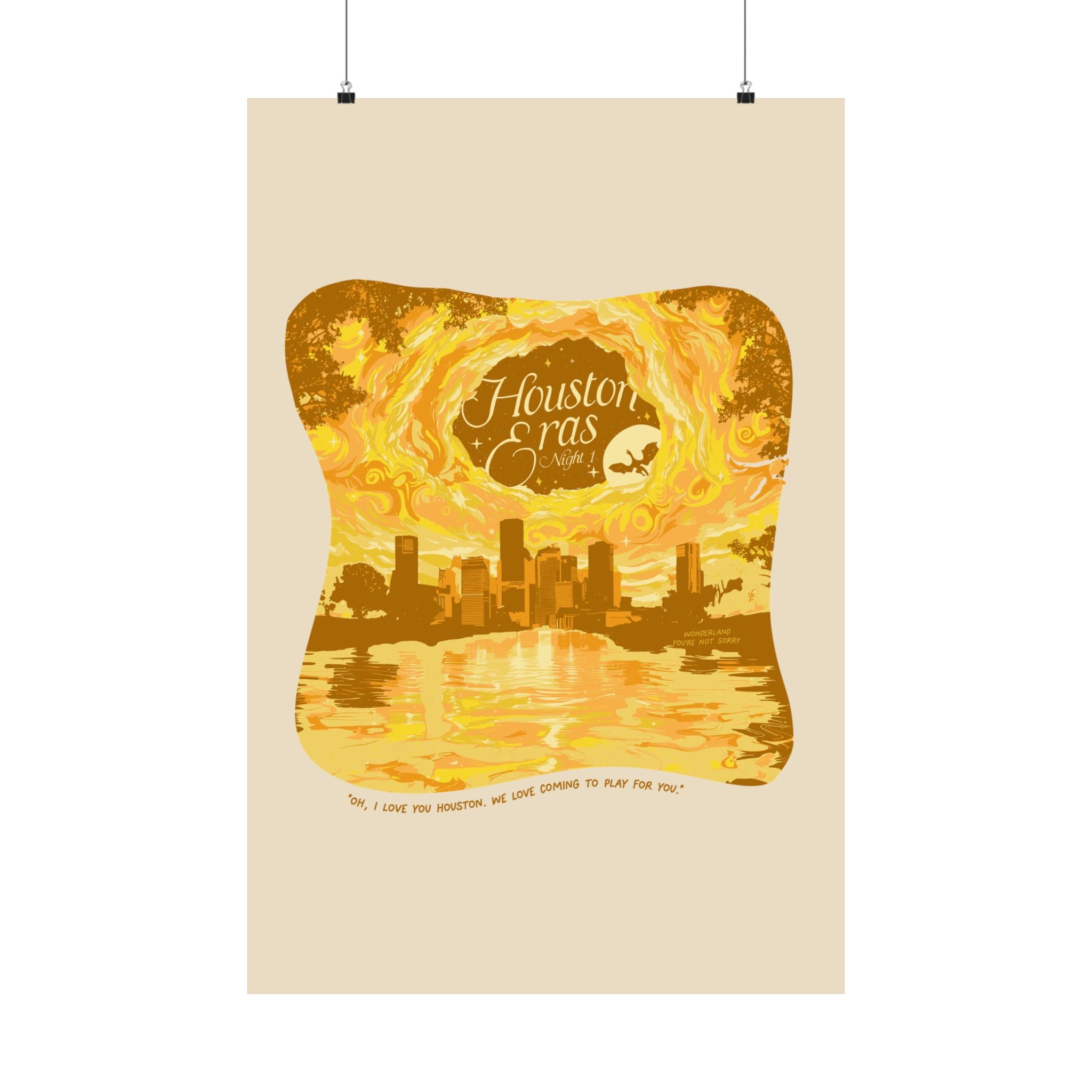 Yellow Surprise Song Dress Night One Houston Eras Tour Poster