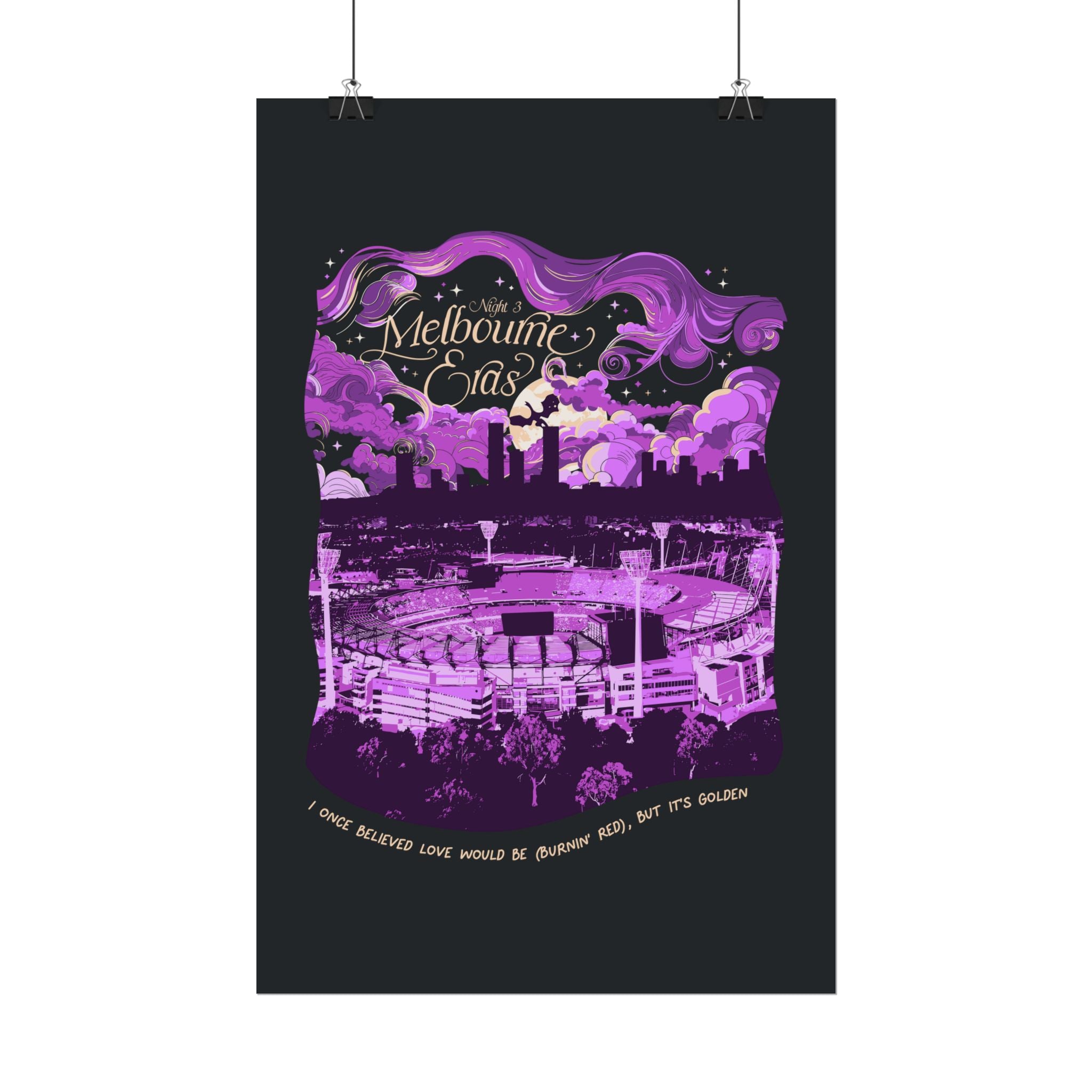 Black Night Three Melbourne Eras Tour Poster