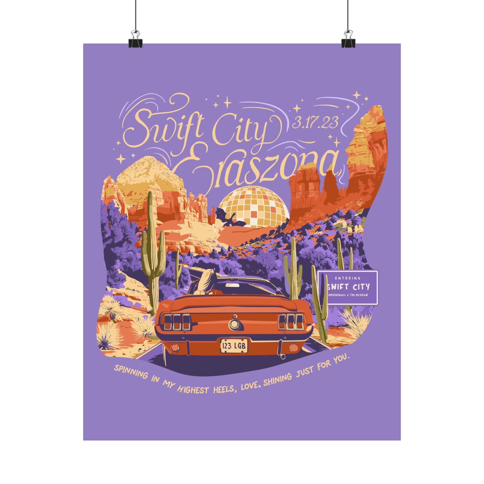 Purple Night One Sedona Drive Eraszona Tour Poster