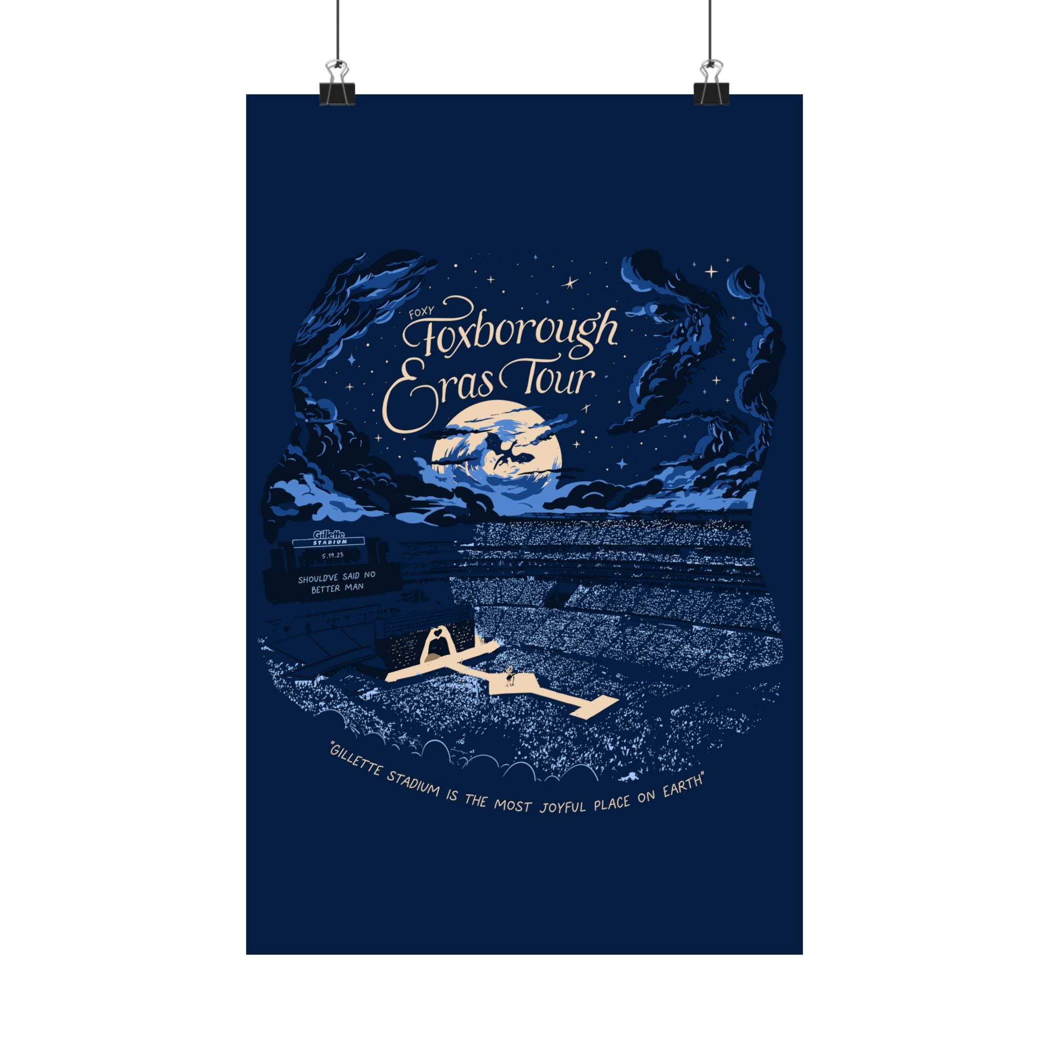Navy Night One Foxborough Eras Tour Gillette Stadium Poster