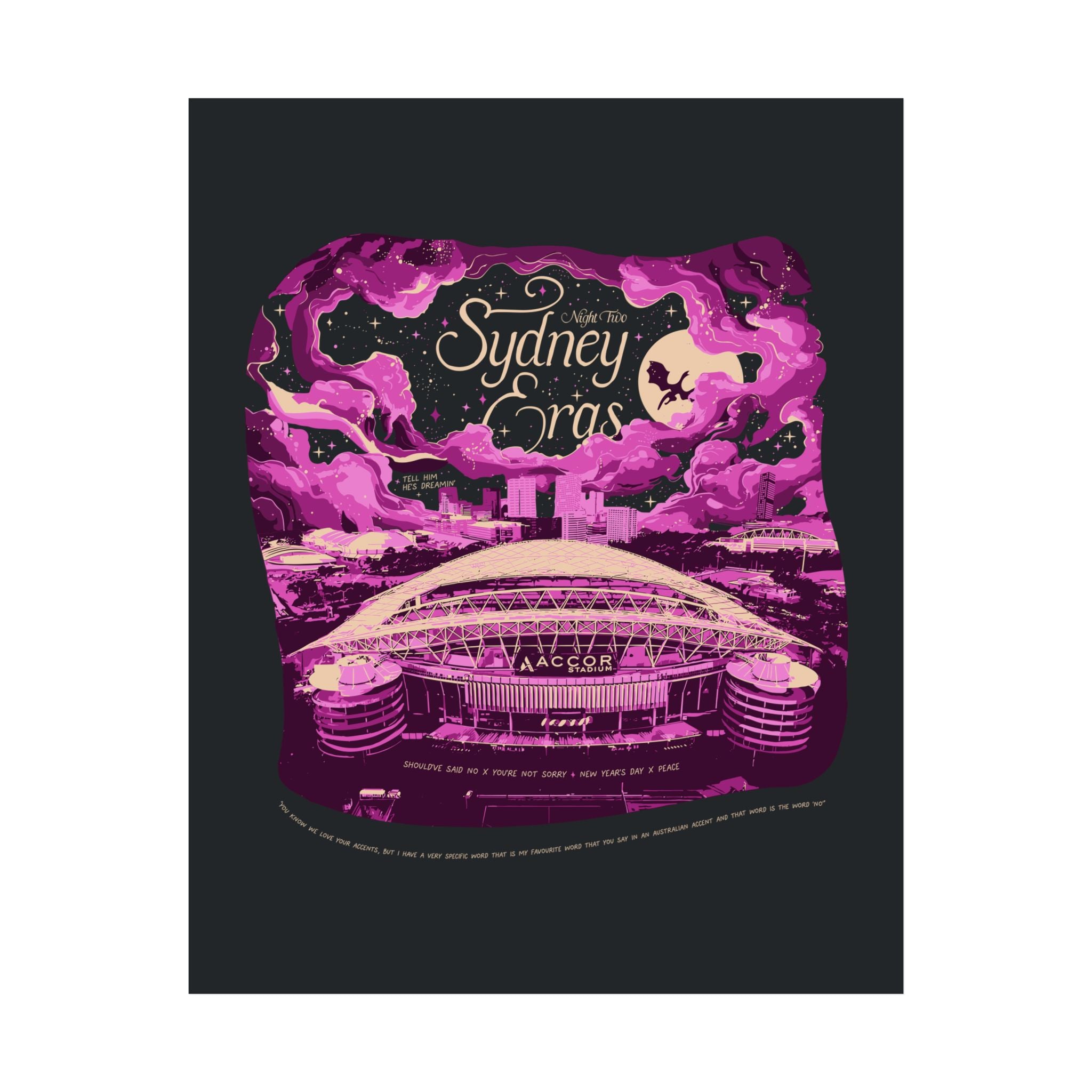 Black Night Two Sydney Eras Tour Poster