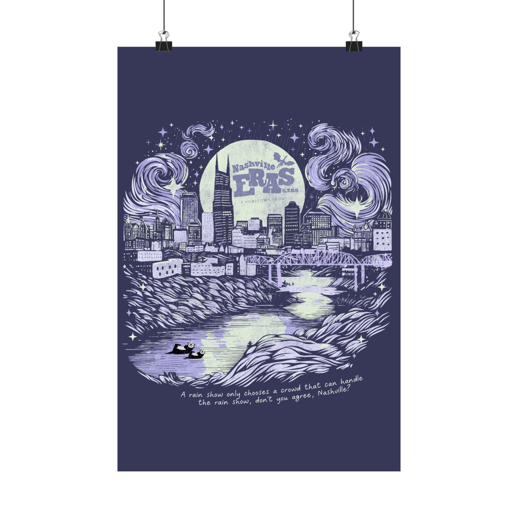 Night Three Nashville Eras Tour Skyline Purple Poster