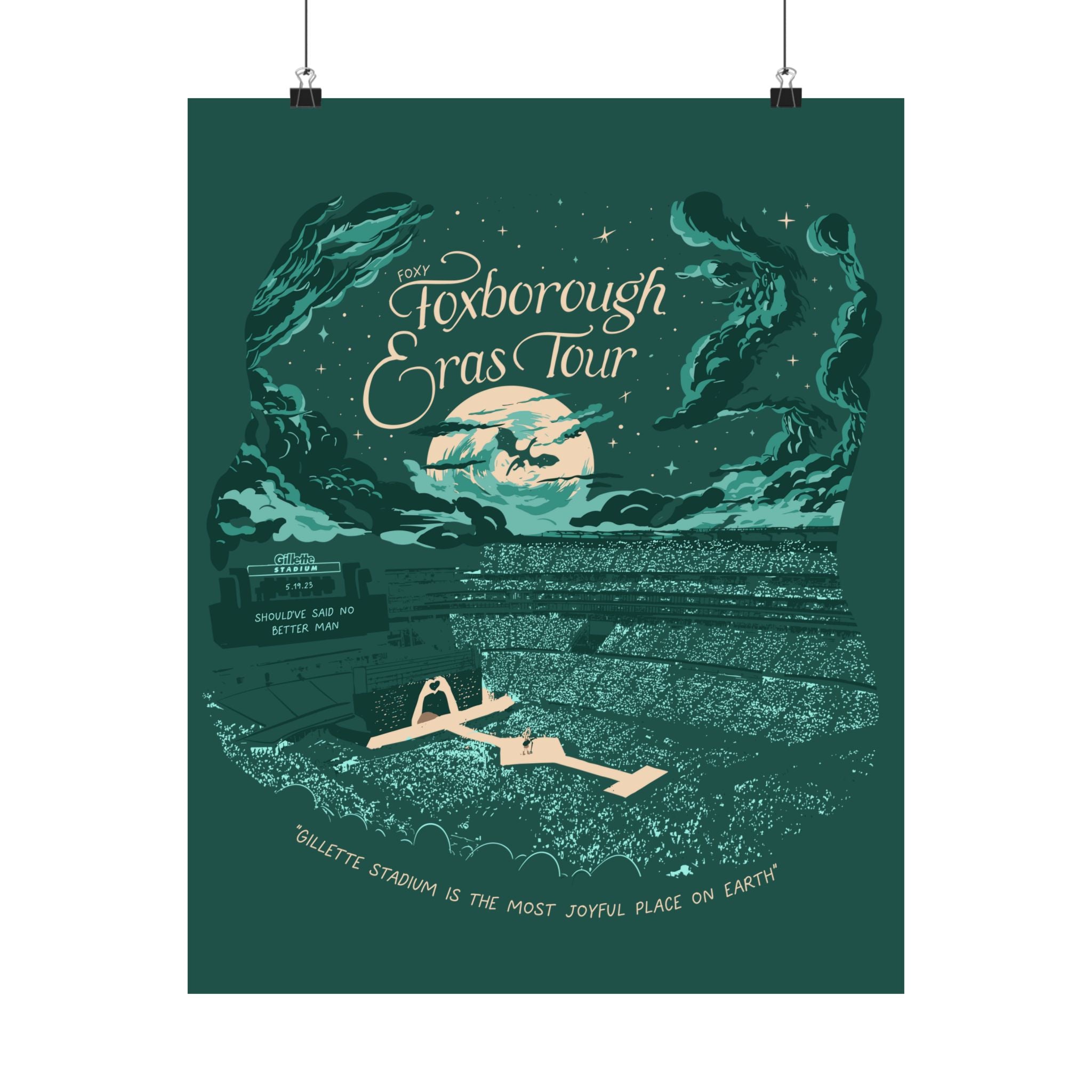 Emerald Night One Foxborough Eras Gillette Stadium Poster