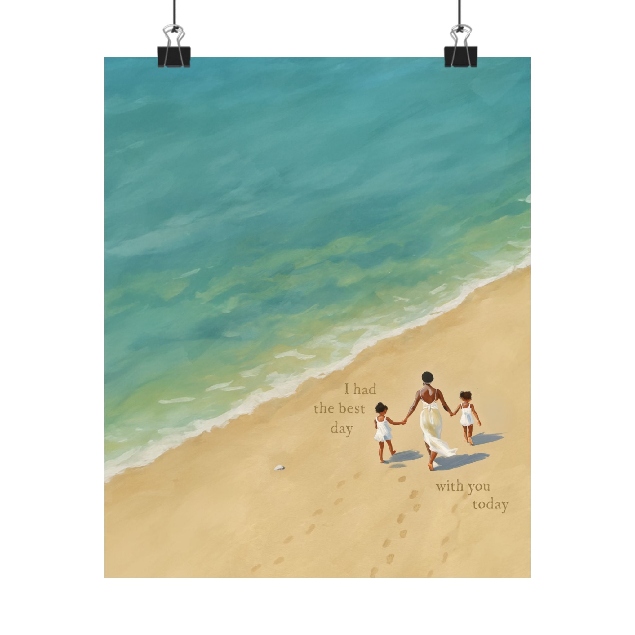 Best Day on the Beach – Black Mom & Daughters Print