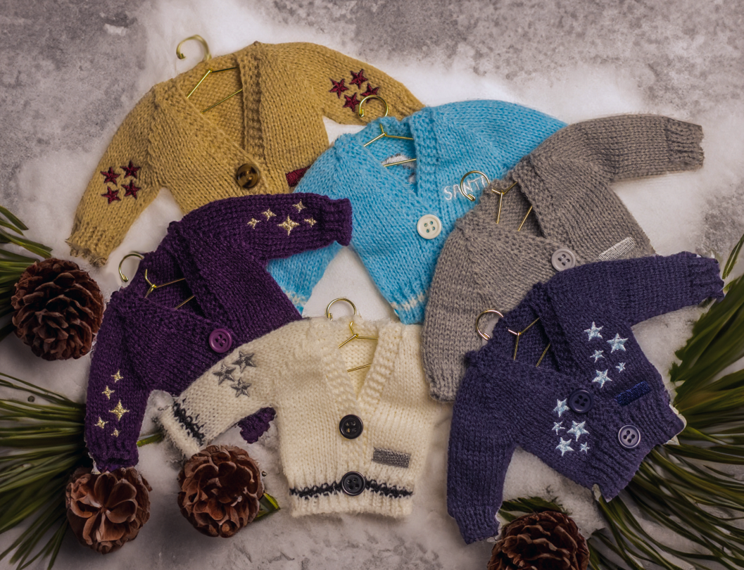 Knit Cardigan Ornaments