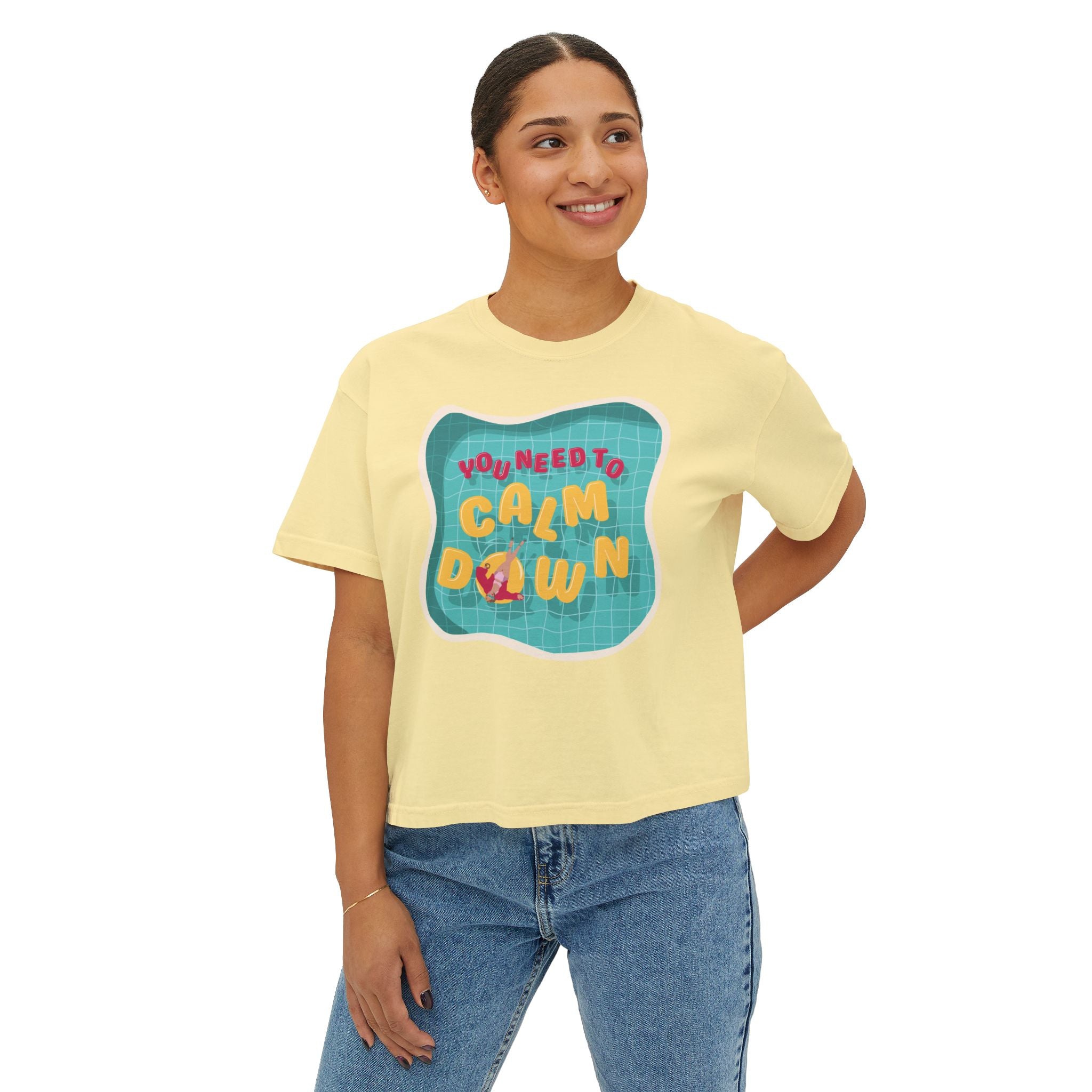 Calm Down Comfort Colors Crop Top