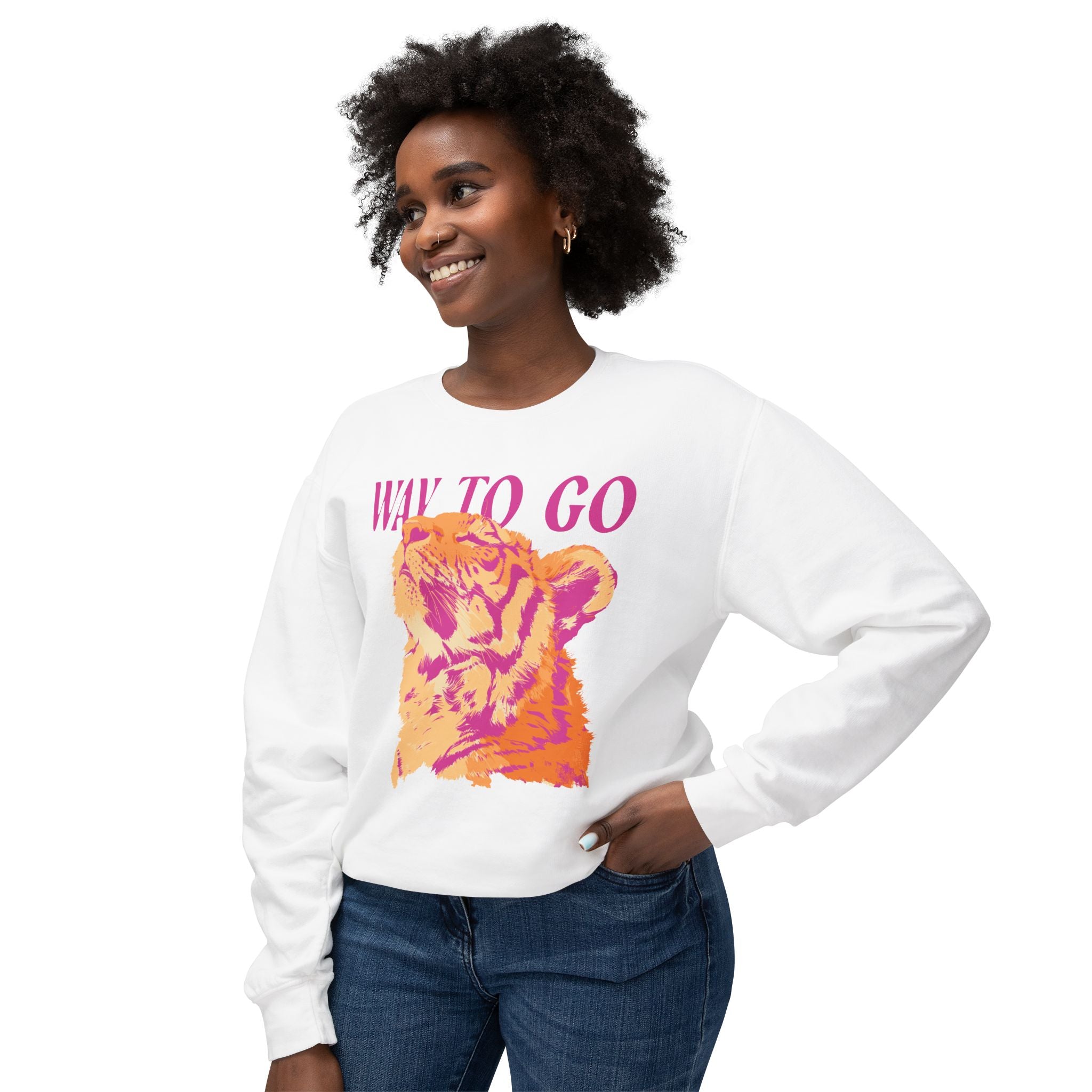 Way To Go Tiger Lightweight Comfort Colors Crewneck