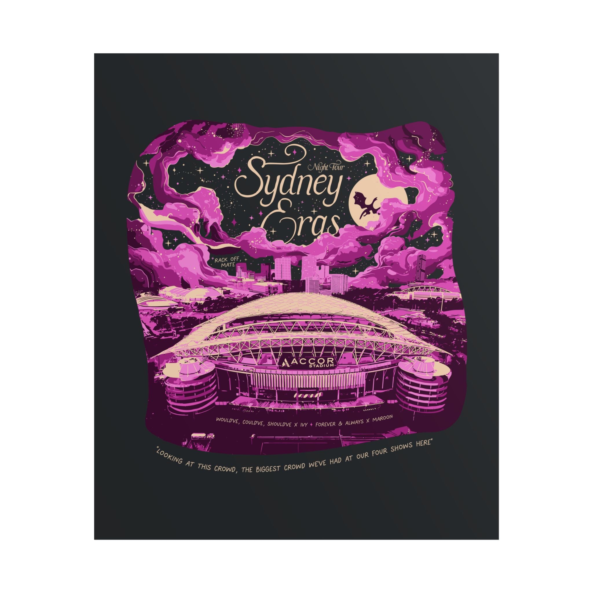 Black Night Four Sydney Eras Tour Poster