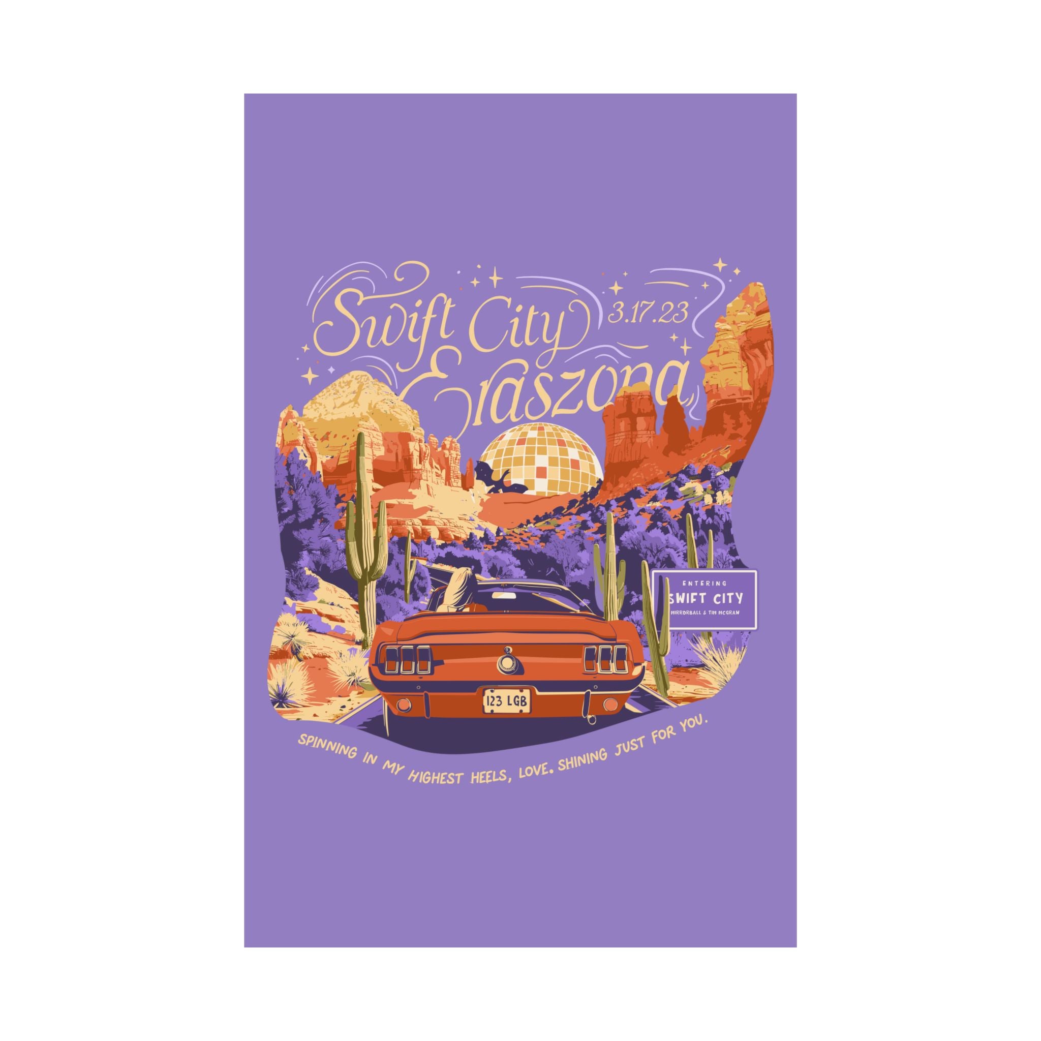Purple Night One Sedona Drive Eraszona Tour Poster