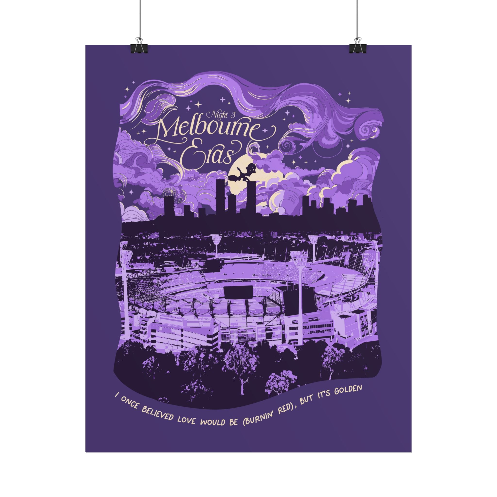 Purple Night Three Melbourne Eras Tour Poster