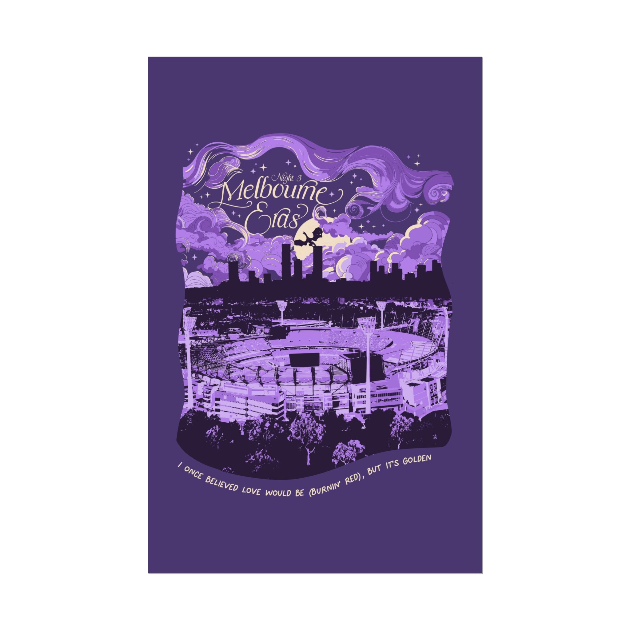Purple Night Three Melbourne Eras Tour Poster