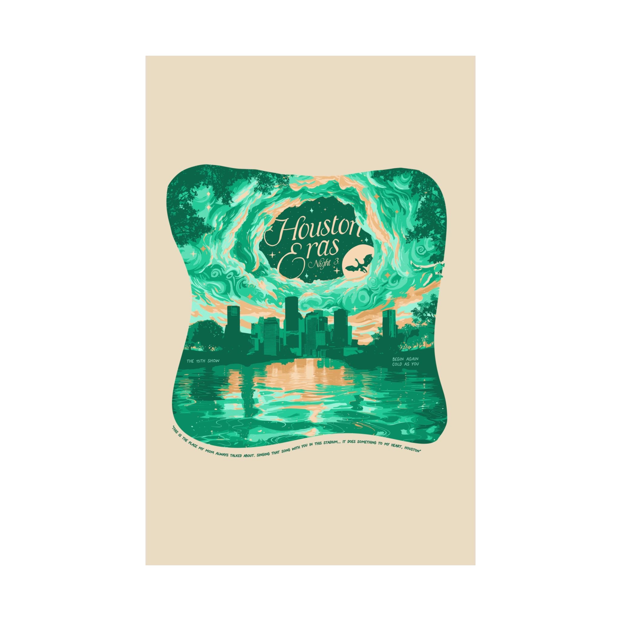 Green Surprise Song Dress Night Three Houston Eras Tour Poster