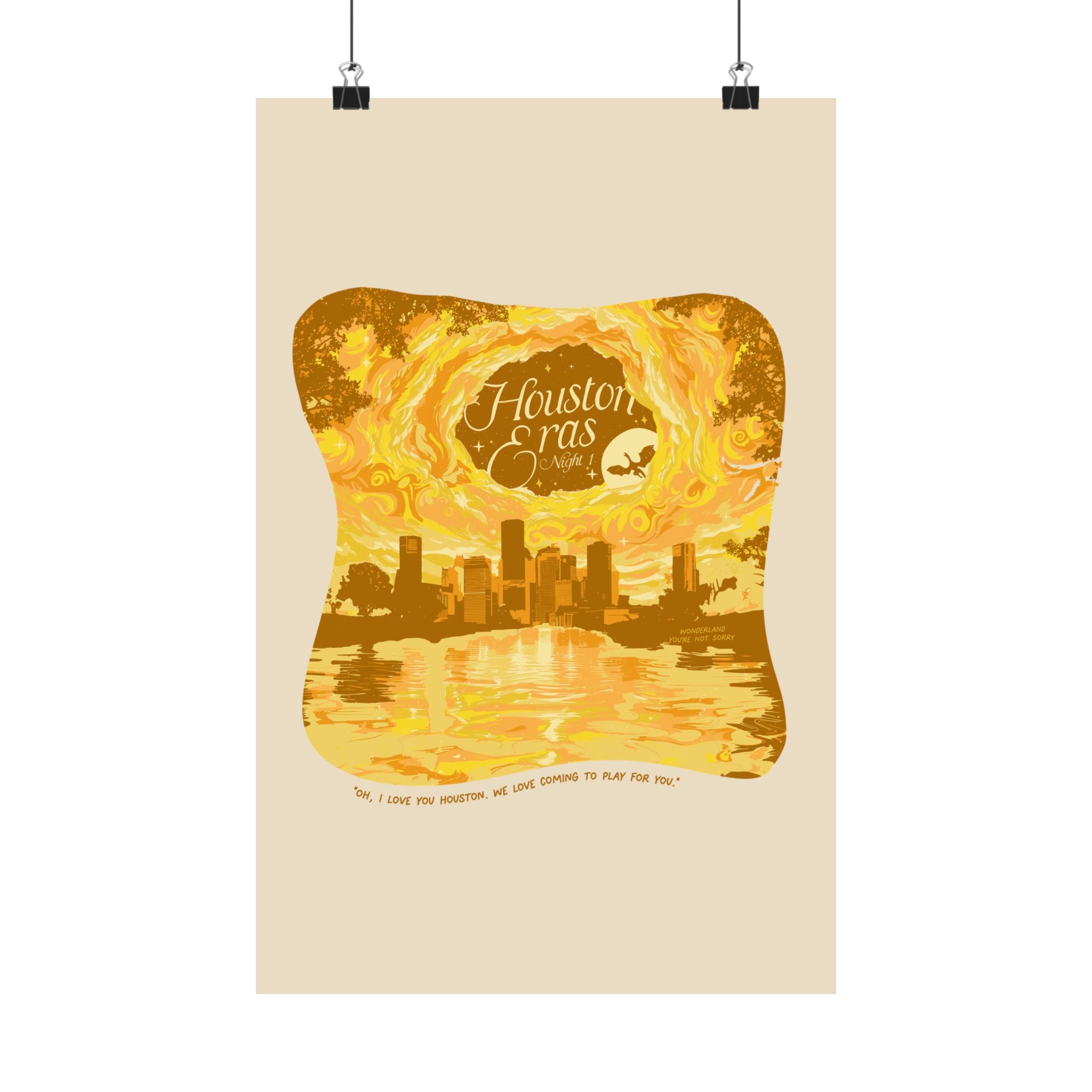 Yellow Surprise Song Dress Night One Houston Eras Tour Poster