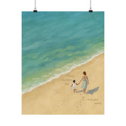 Best Day on the Beach with Latino Mom & Son Print