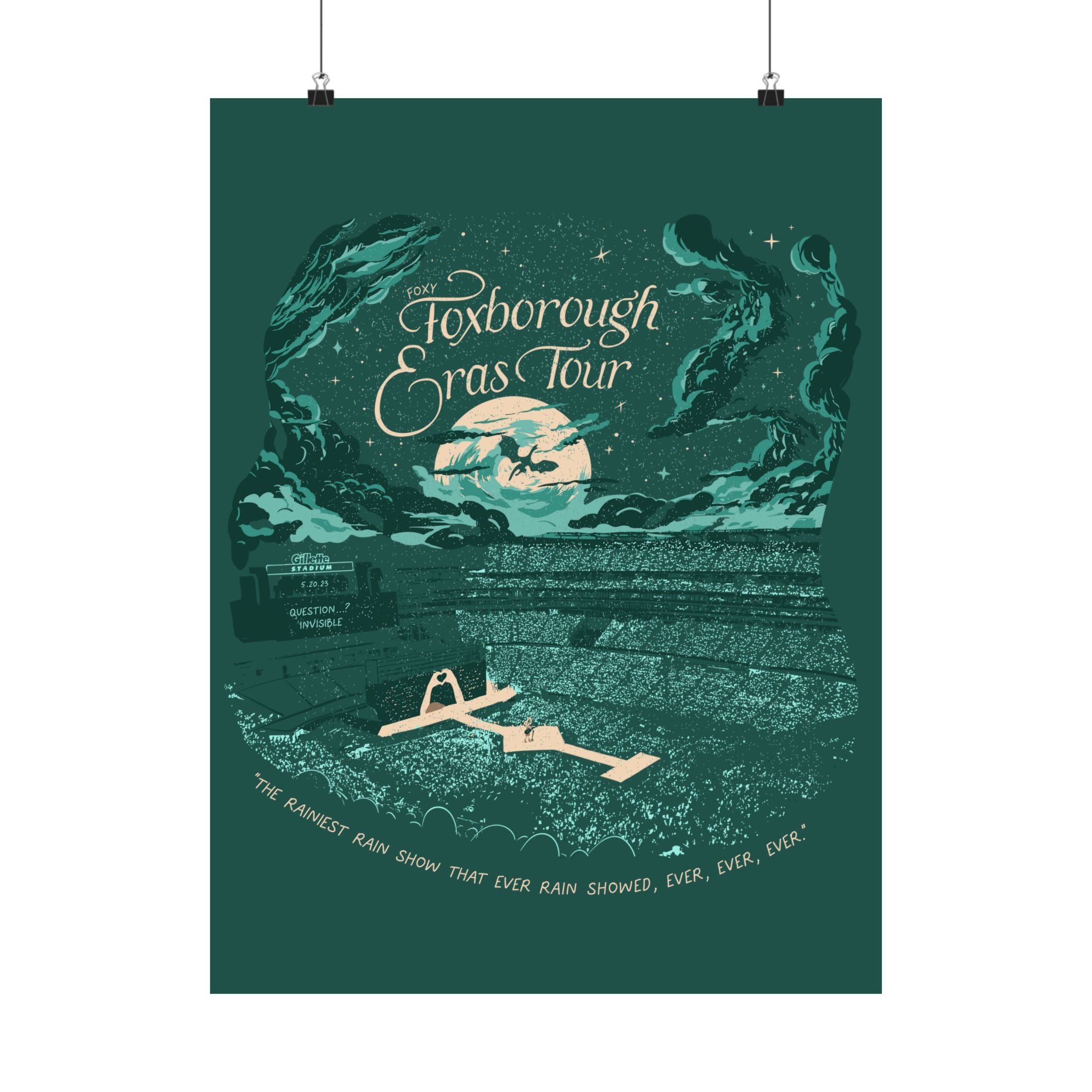 Emerald Night Two Foxborough Eras Tour Gillette Stadium Poster