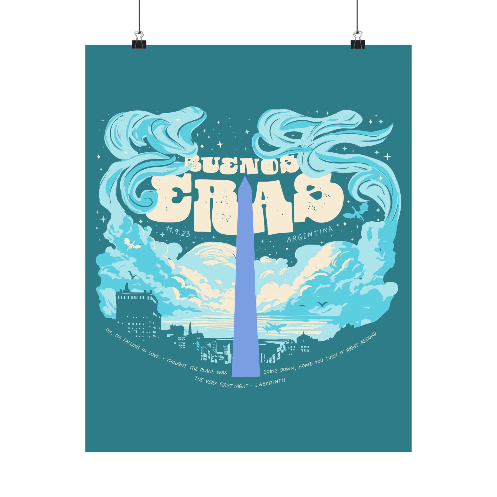 Blue Night One Buenos Aires Eras Tour Poster