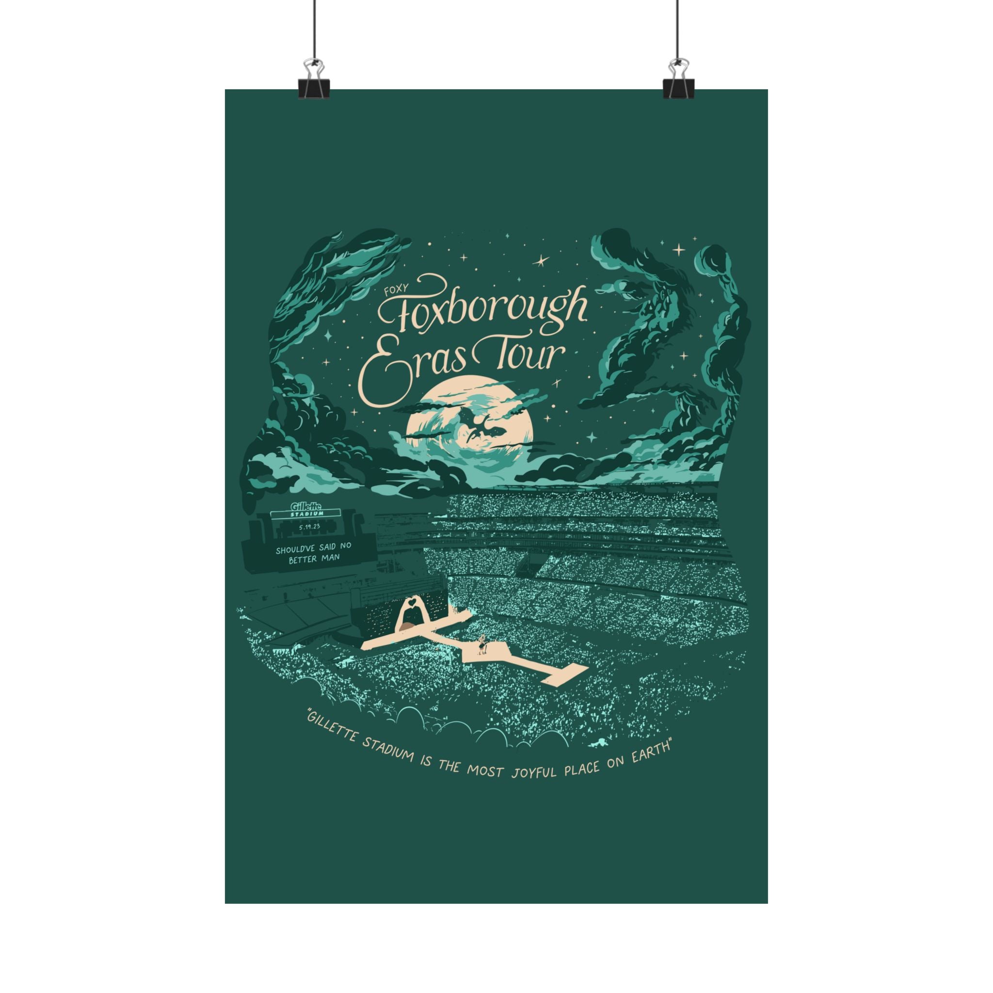 Emerald Night One Foxborough Eras Gillette Stadium Poster