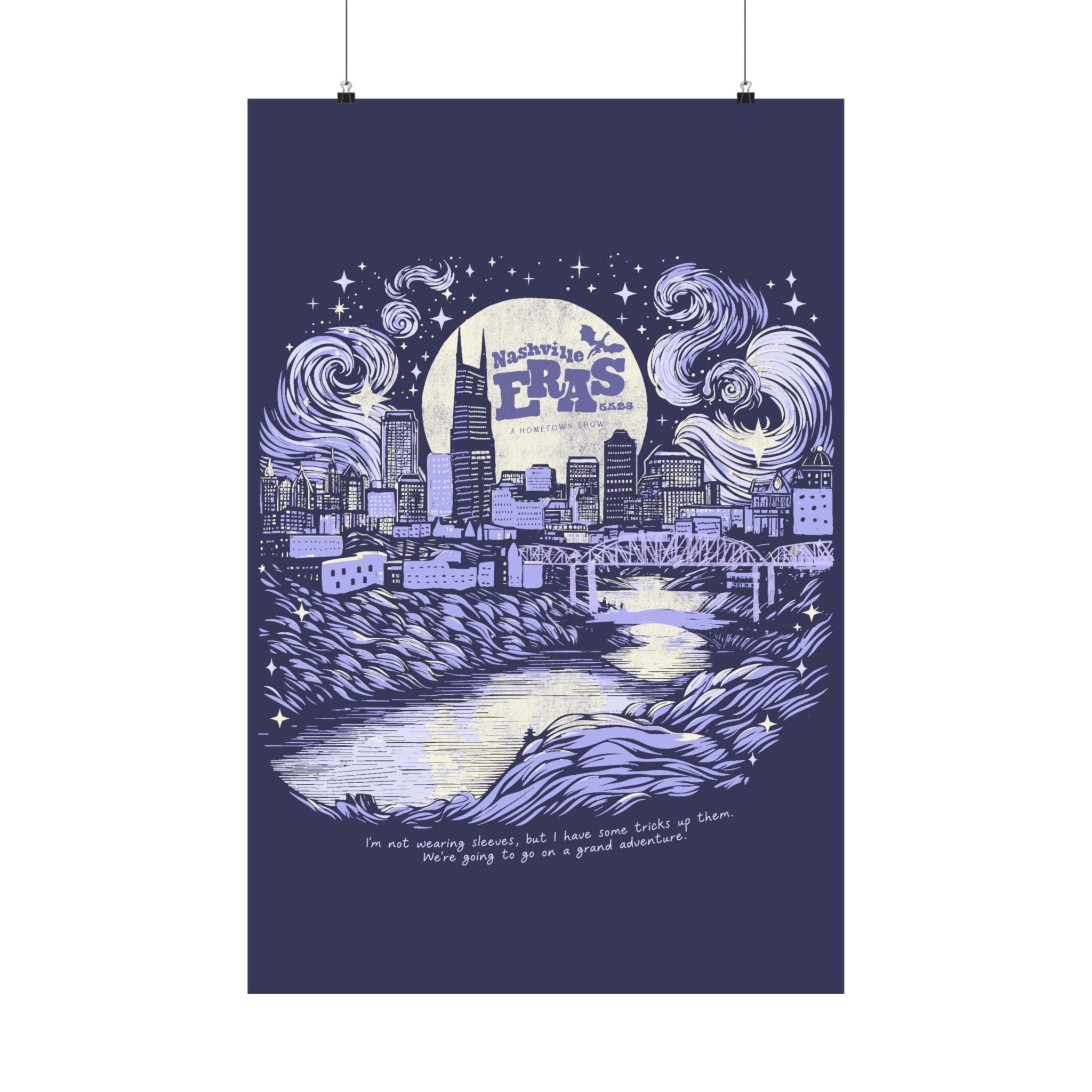 Night One Nashville Eras Tour Skyline Purple Poster