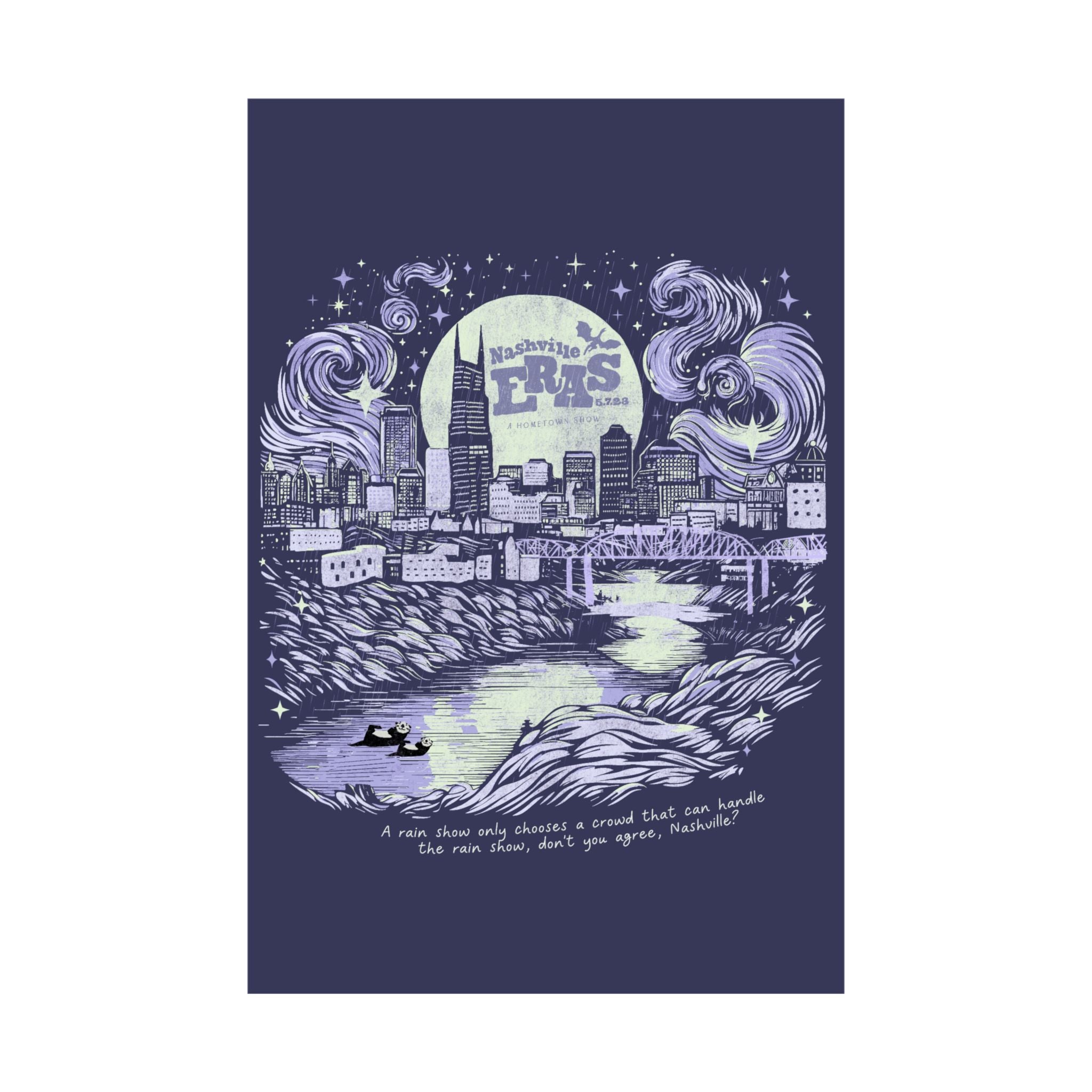 Night Three Nashville Eras Tour Skyline Purple Poster