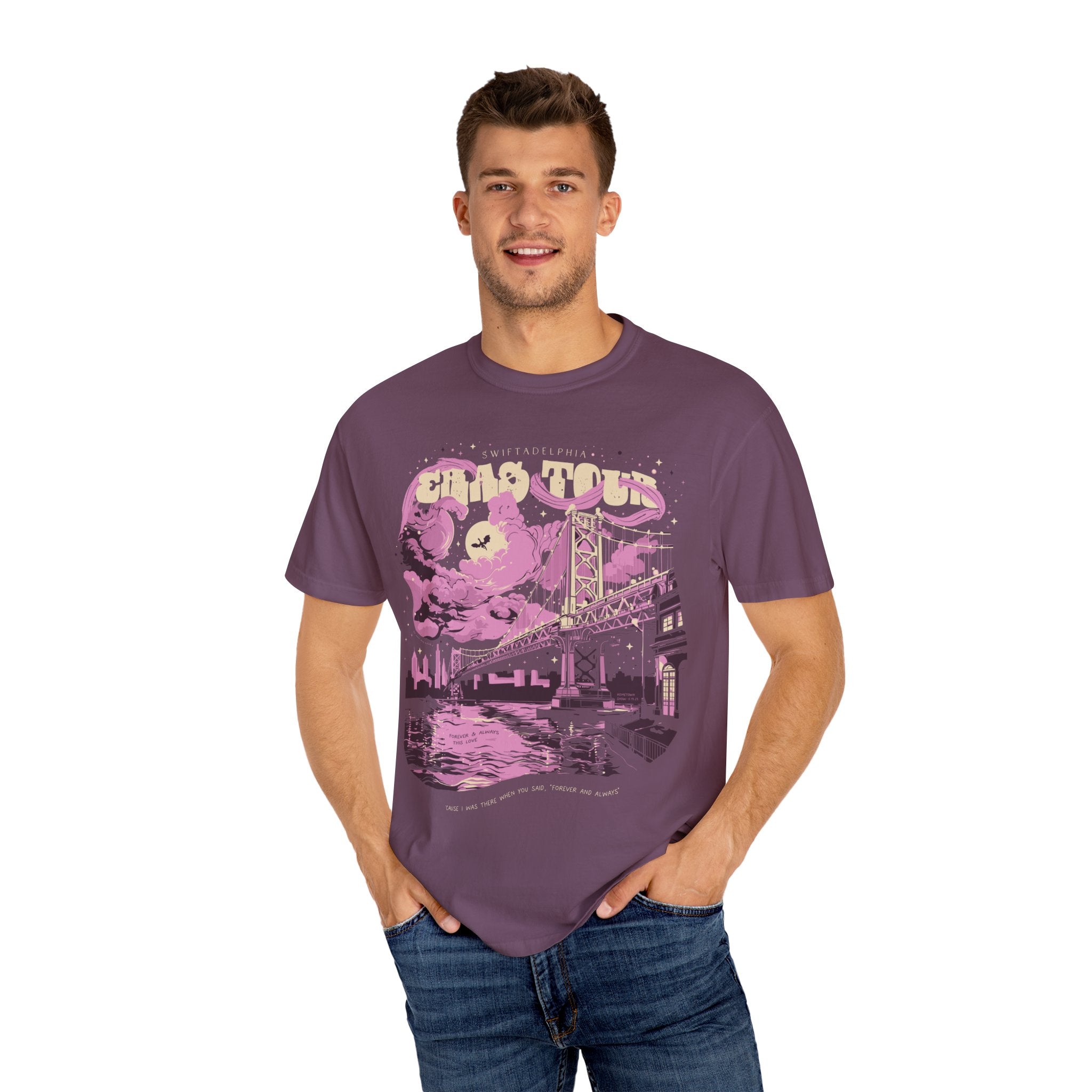 Night Two Swiftadelphia Skyline Single Sided Eras Tour Shirt